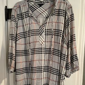 Torrid, Size 3X, Plaid, 3/4 Sleeve Dress Shirt
